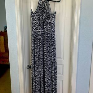 Black and white animal print halter dress